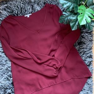 Maroon Long Sleeve Blouse
